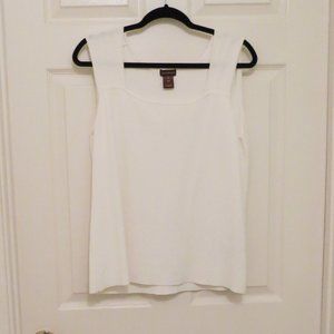 Multiples White Sleeveless Rayon/Nylon Top Size XL